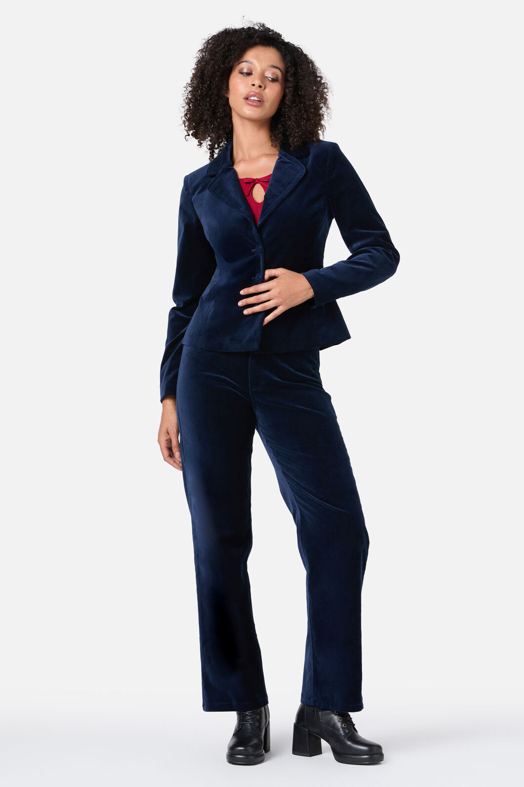 Princess Highway - Stella Velvet Blazer - midnight