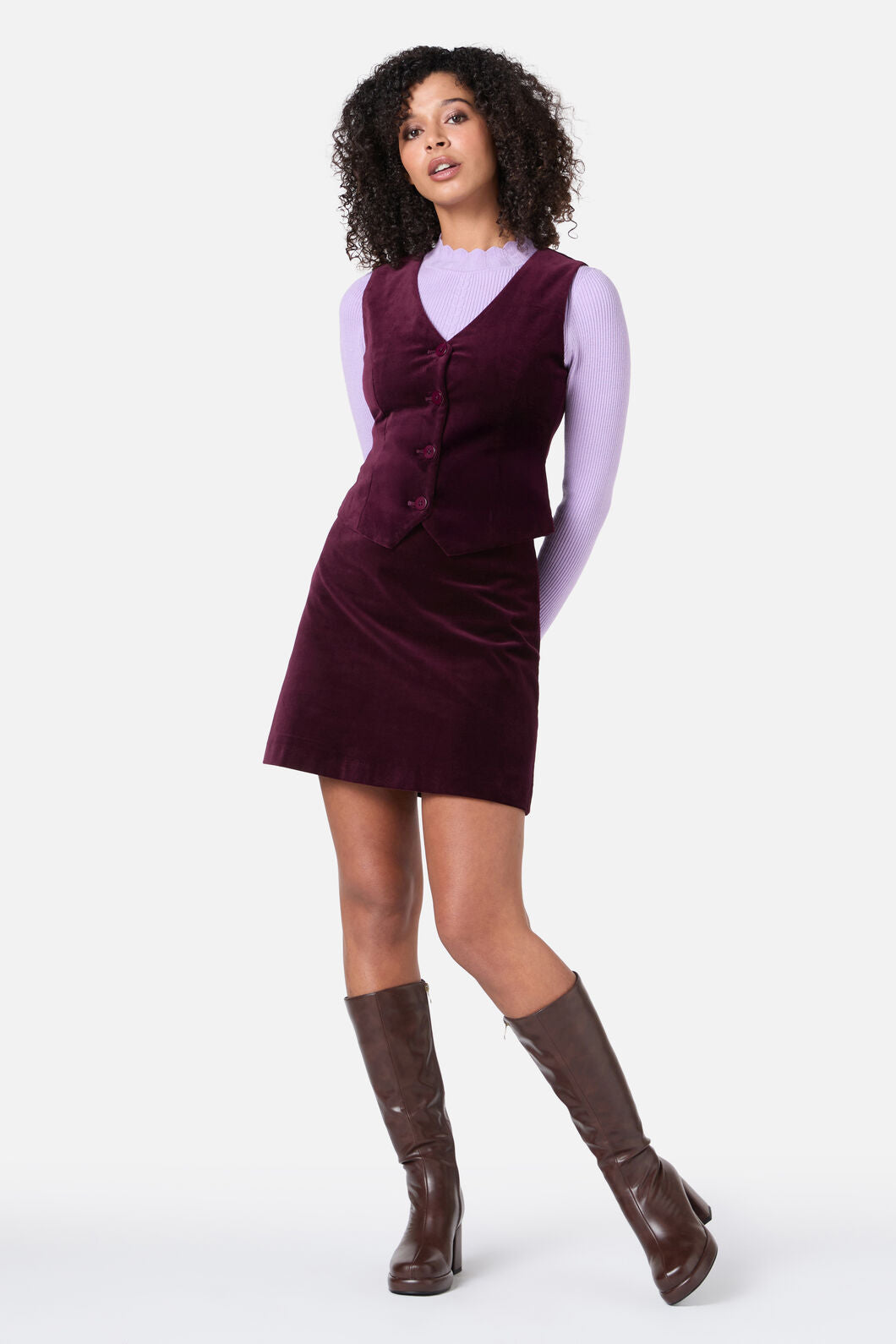 Princess Highway - Stella Velvet Vest - wine