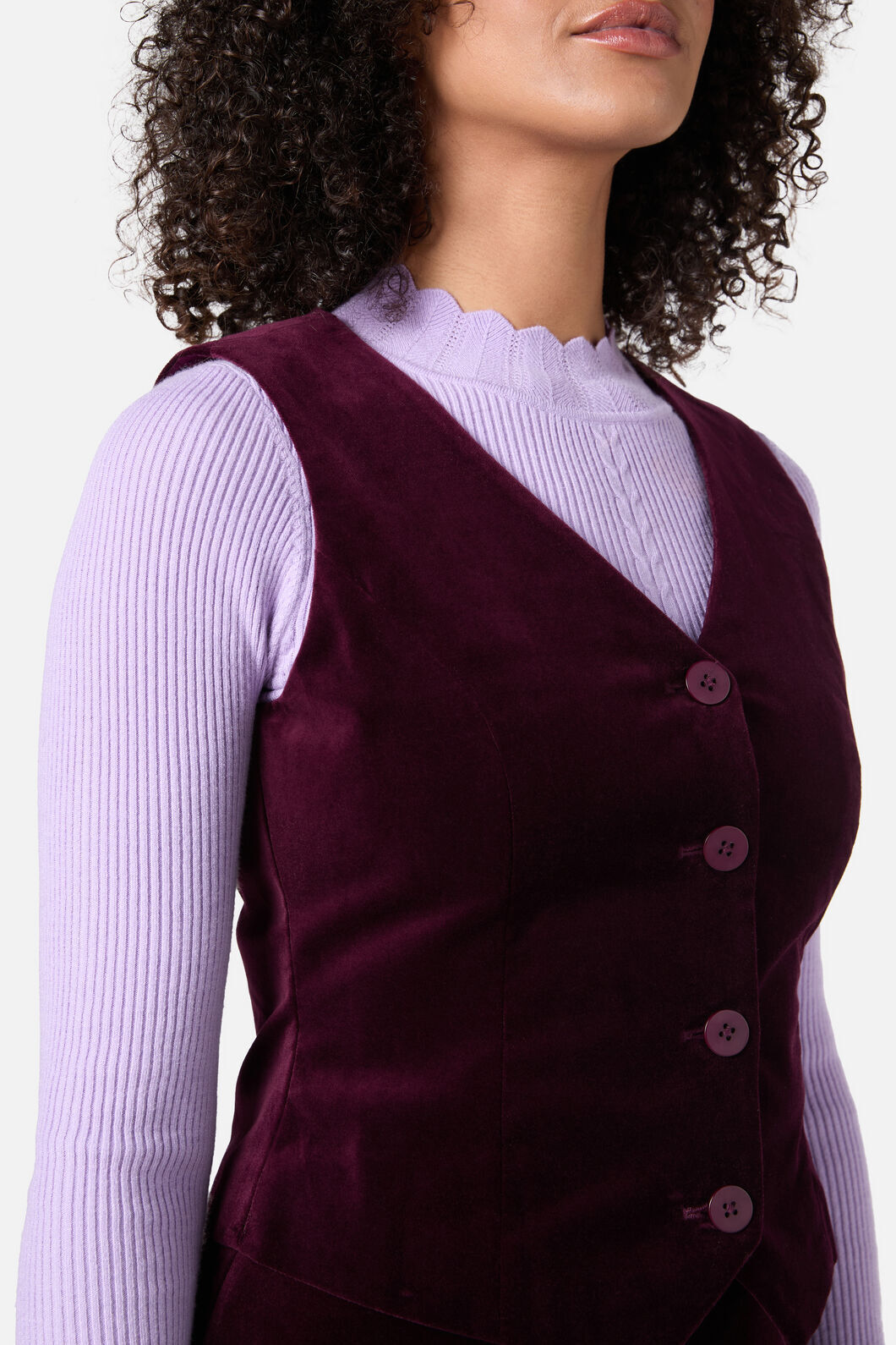 Princess Highway - Stella Velvet Vest - wine