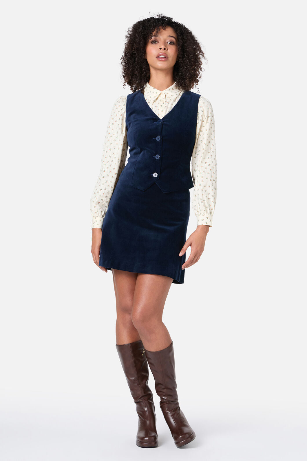 Princess Highway - Stella Velvet Vest - midnight