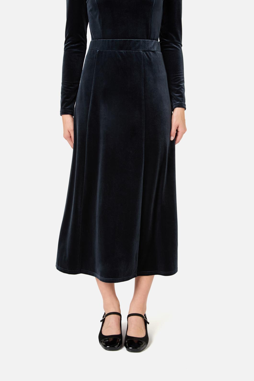 Princess Highway - Monica Velvet Midi Skirt - midnight