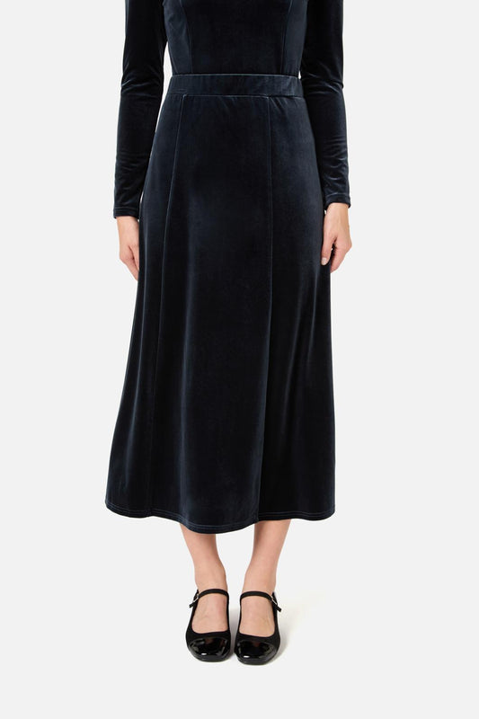 Princess Highway - Monica Velvet Midi Skirt - midnight