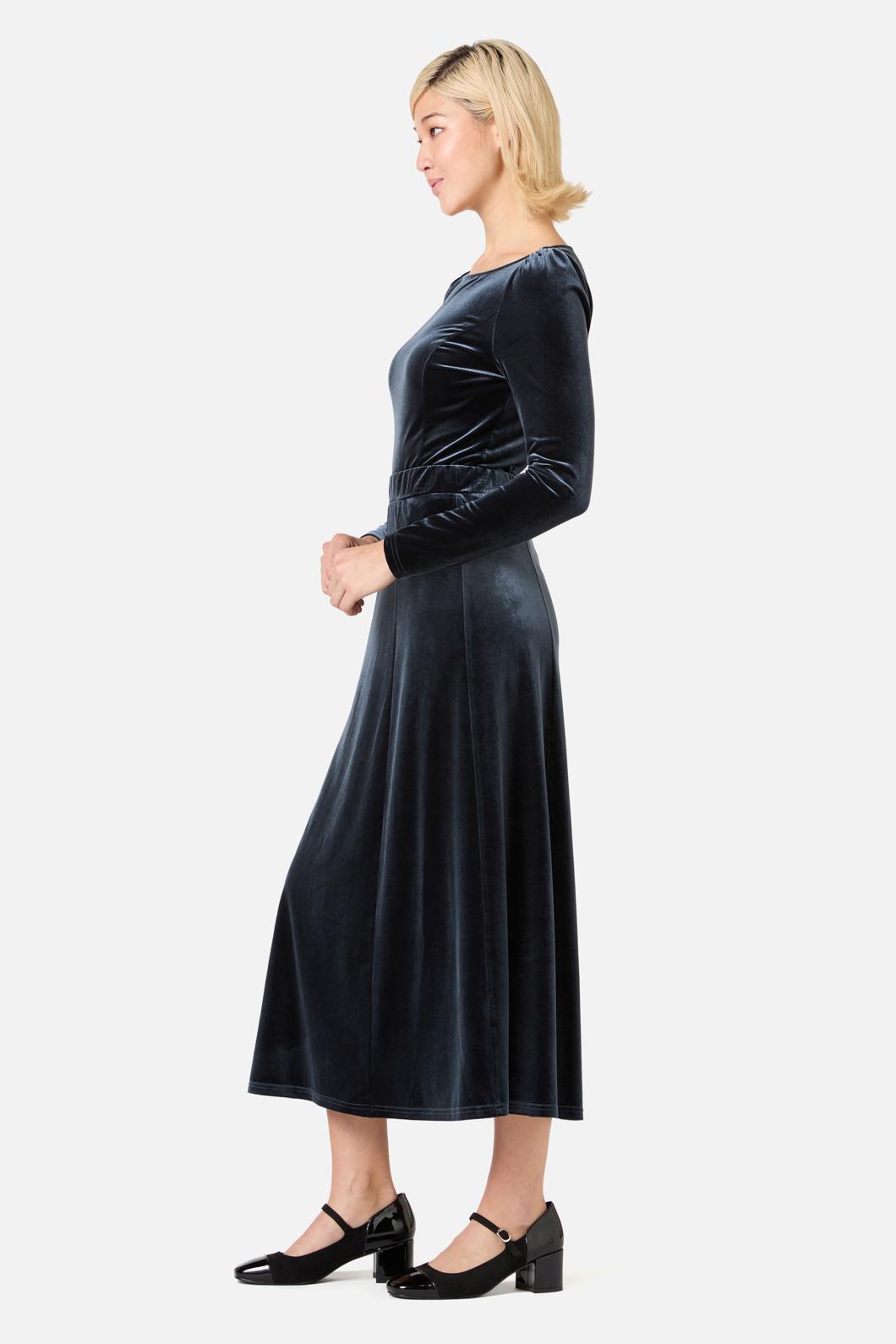 Princess Highway - Monica Velvet Midi Skirt - midnight