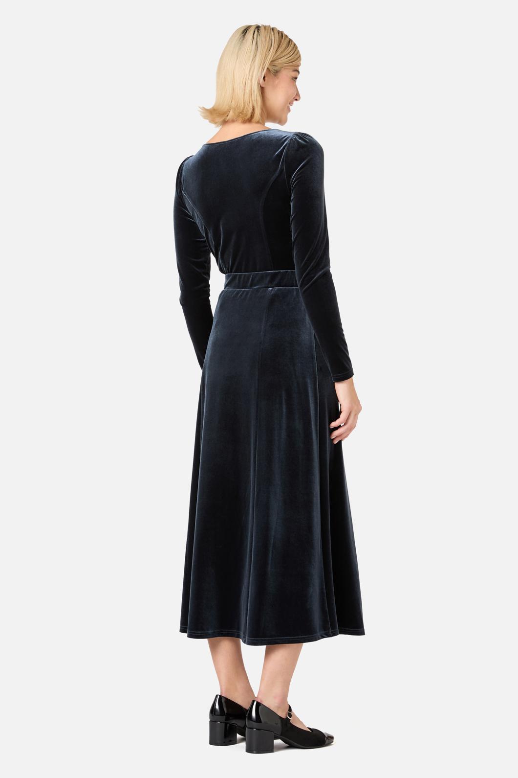 Princess Highway - Monica Velvet Midi Skirt - midnight