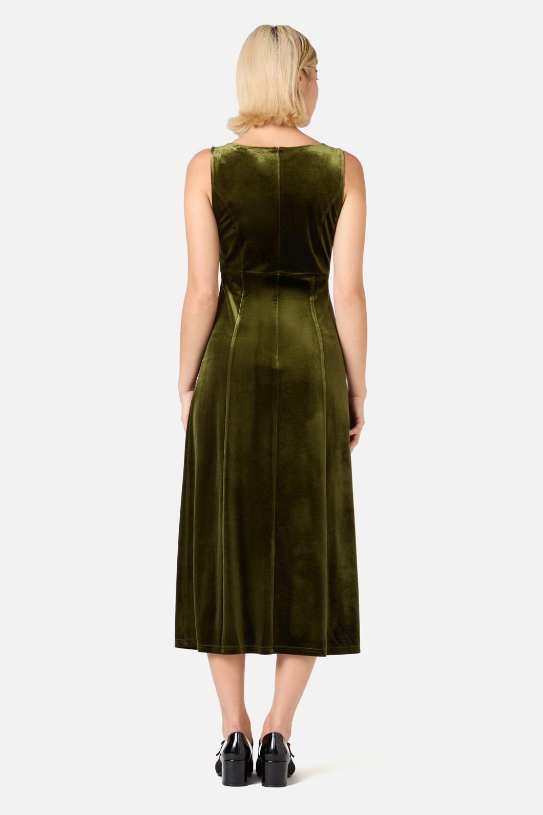 Princess Highway - Monica Velvet Midi Dress - olive