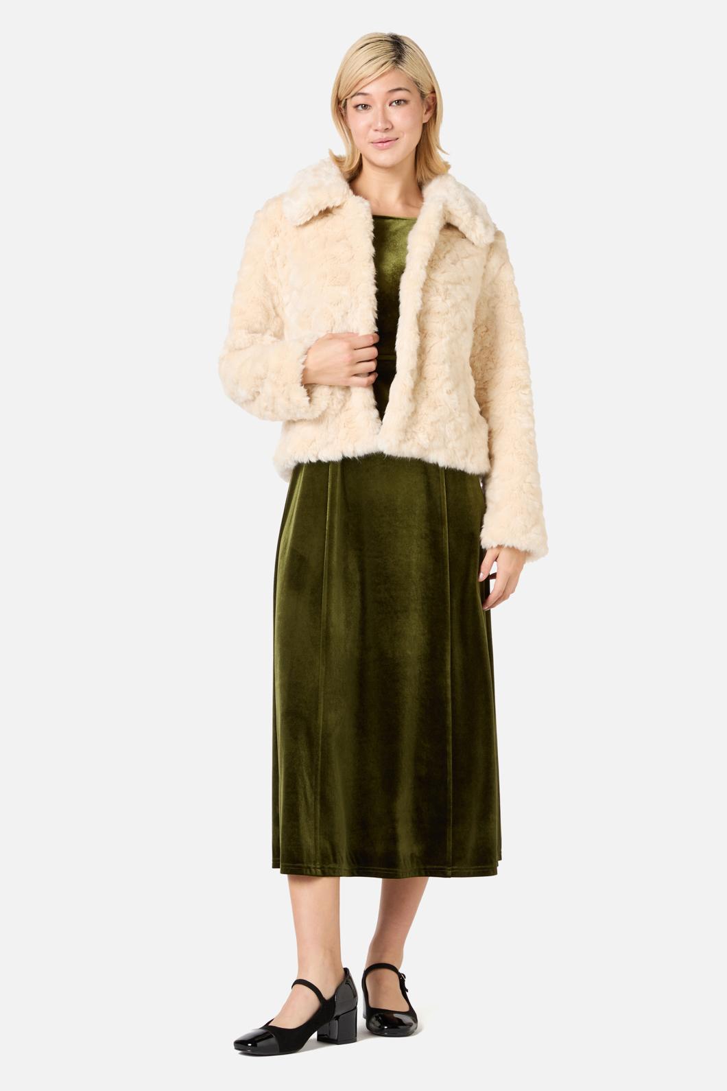 Princess Highway - Monica Velvet Midi Dress - olive