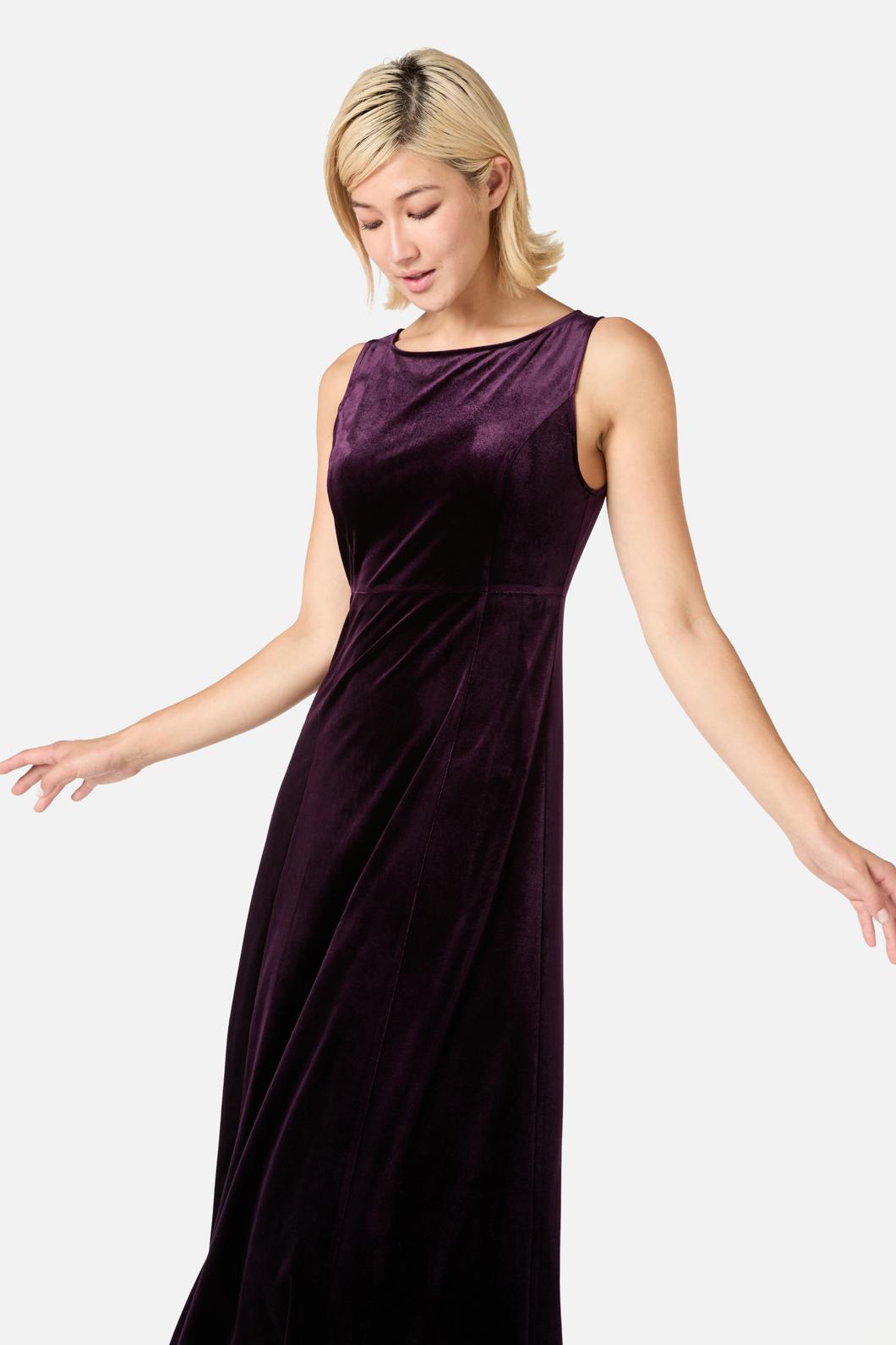 Princess Highway - Monica Velvet Midi Dress - amethyst