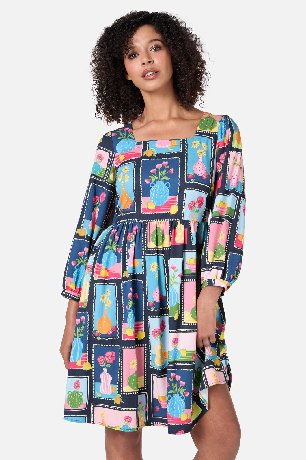 Princess Highway - Flower Vases Mini Dress - navy