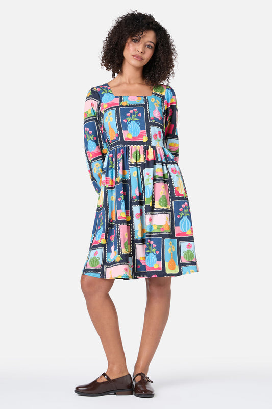 Princess Highway - Flower Vases Mini Dress - navy