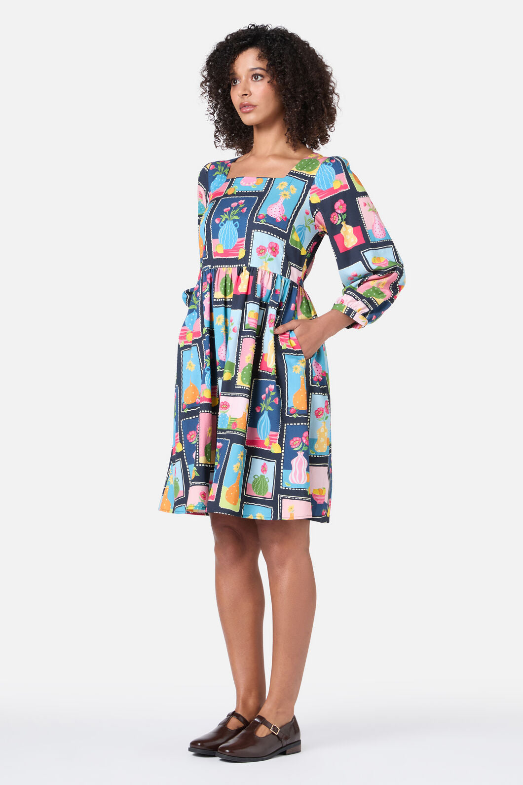 Princess Highway - Flower Vases Mini Dress - navy