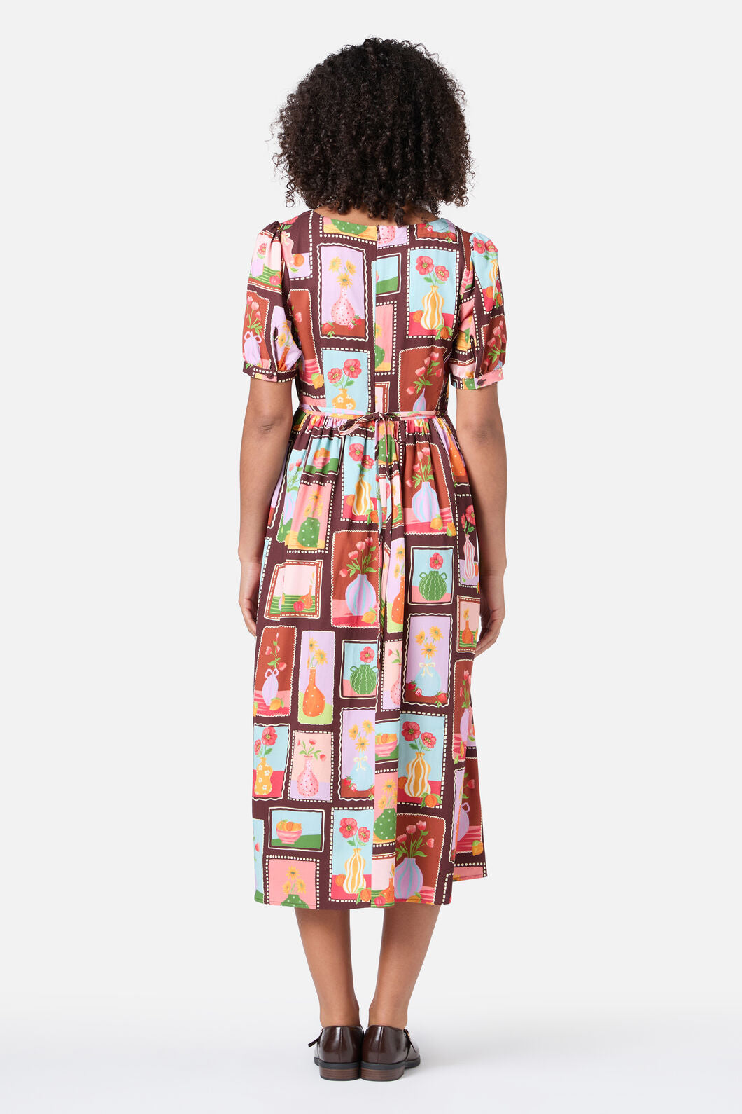 Princess Highway - Flower Vases Midi Dress - rust