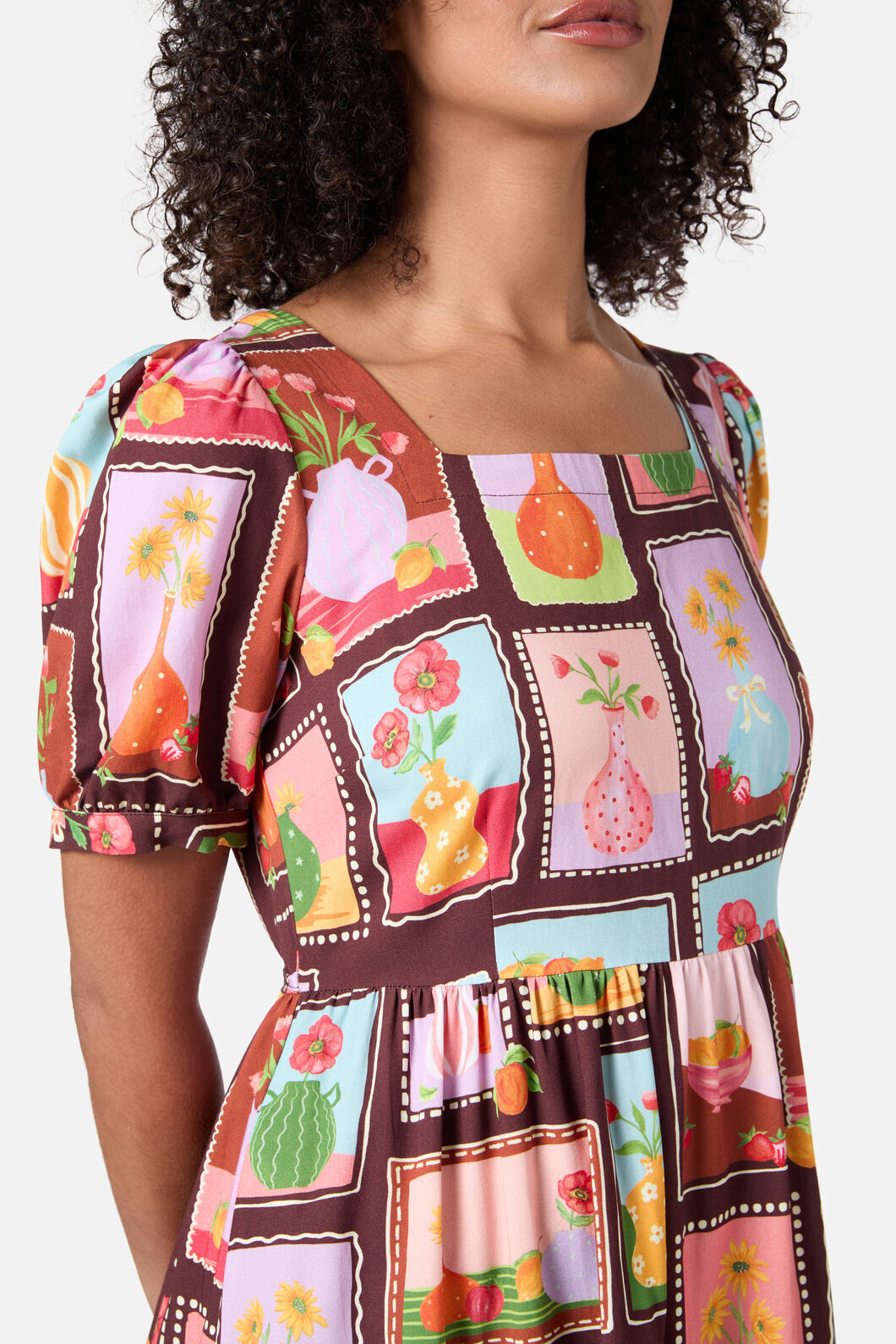 Princess Highway - Flower Vases Midi Dress - rust