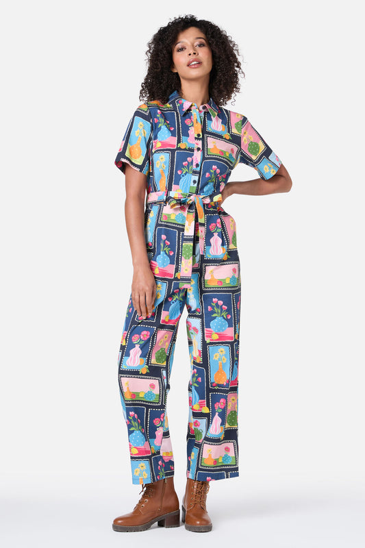 Princess Highway - Flower Vases Jumpsuit - navy