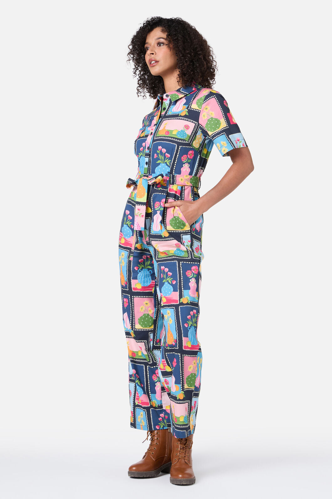 Princess Highway - Flower Vases Jumpsuit - navy