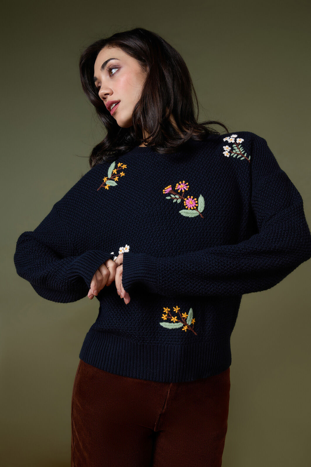 Princess Highway - Elsie Embroidered Jumper - navy