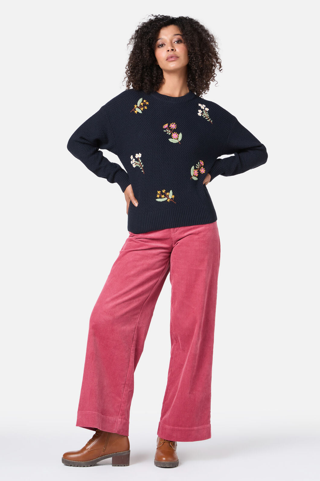 Princess Highway - Elsie Embroidered Jumper - navy