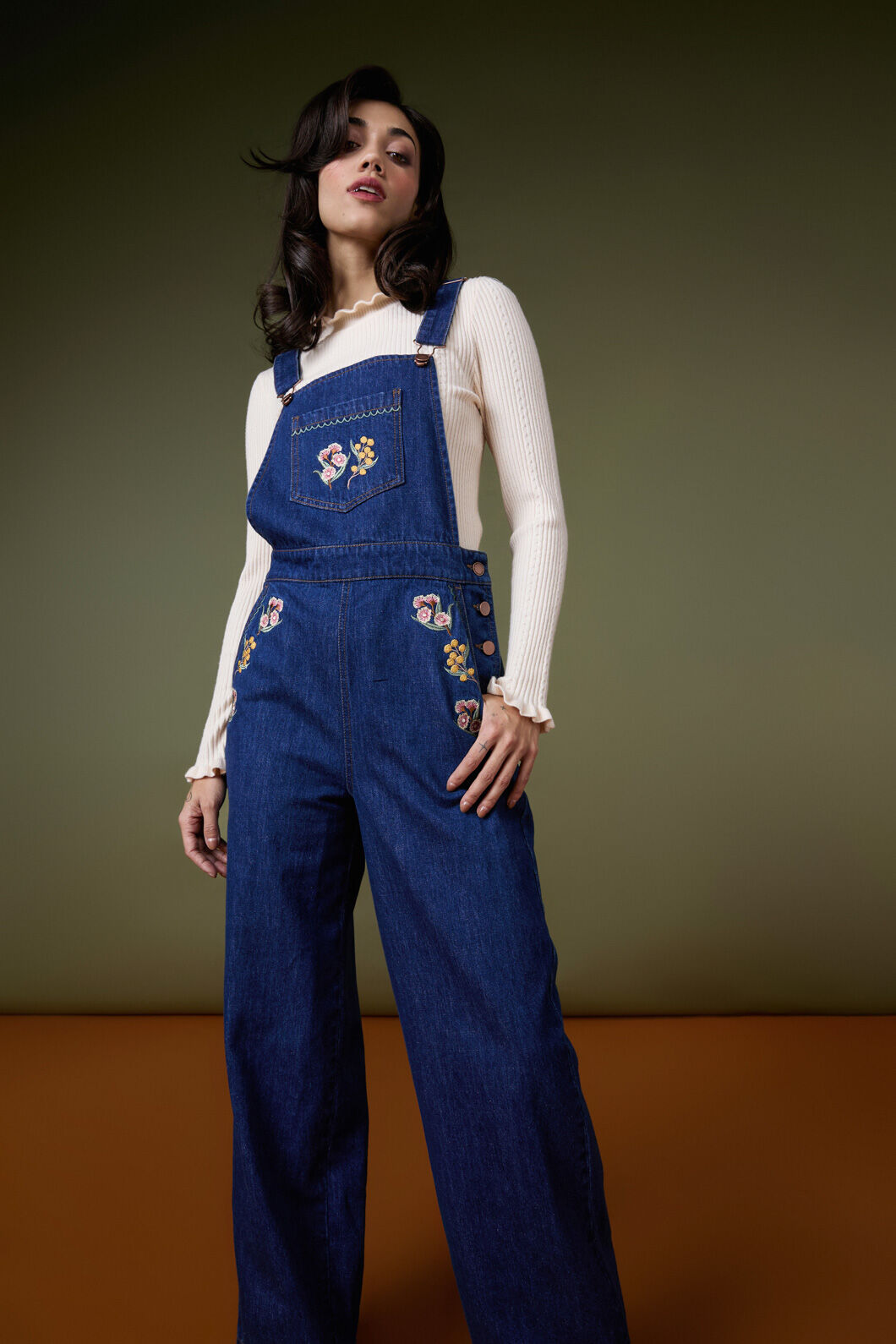 Princess Highway - Elsie Embroidered Overall - blue-denim
