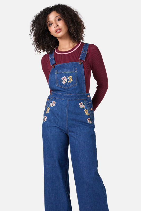 Princess Highway - Elsie Embroidered Overall - blue-denim