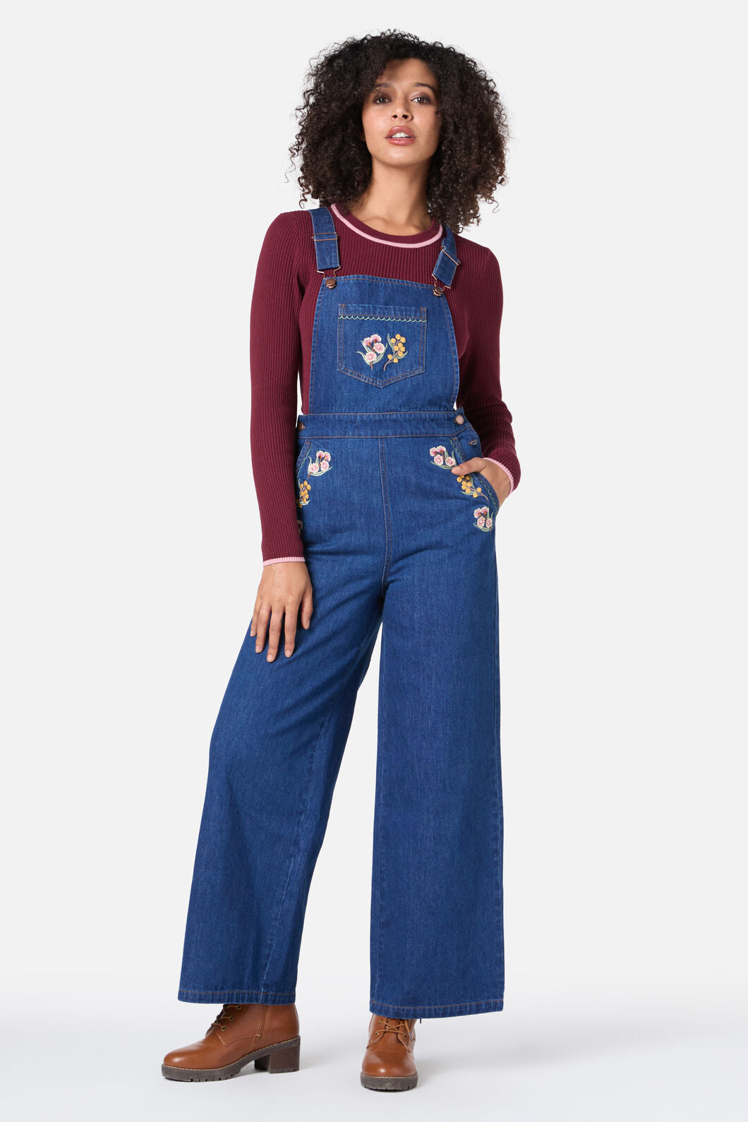 Princess Highway - Elsie Embroidered Overall - blue-denim