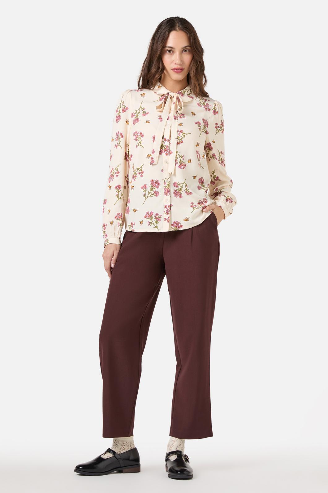 Princess Highway - Hailey High Waisted Pleat Pant - chocolate