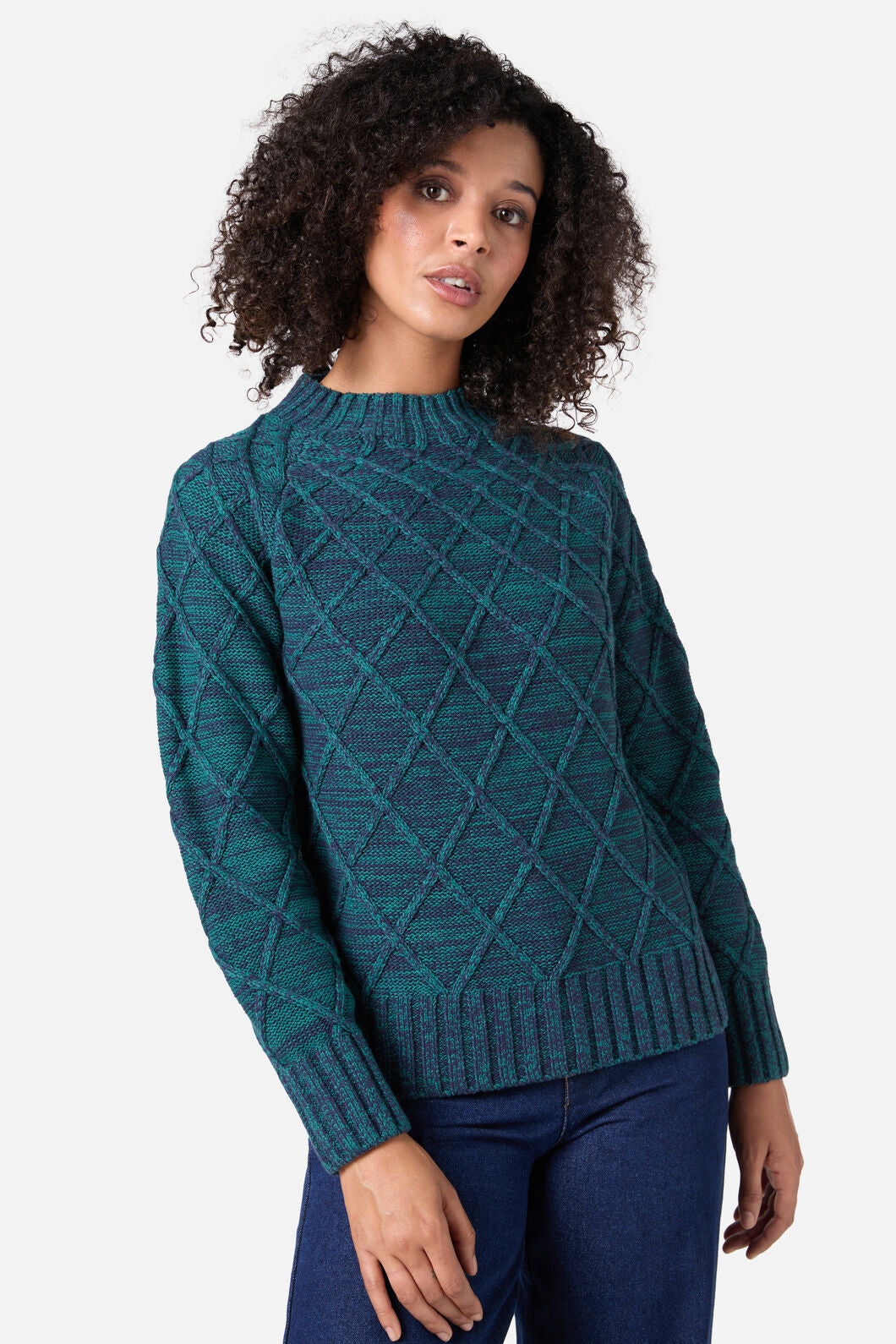 Princess Highway - Demi Diamond Knit Jumper - emerald