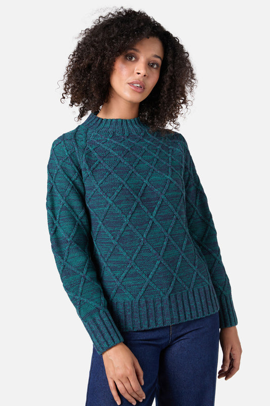 Princess Highway - Demi Diamond Knit Jumper - emerald