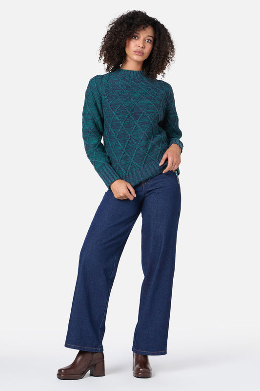 Princess Highway - Demi Diamond Knit Jumper - emerald