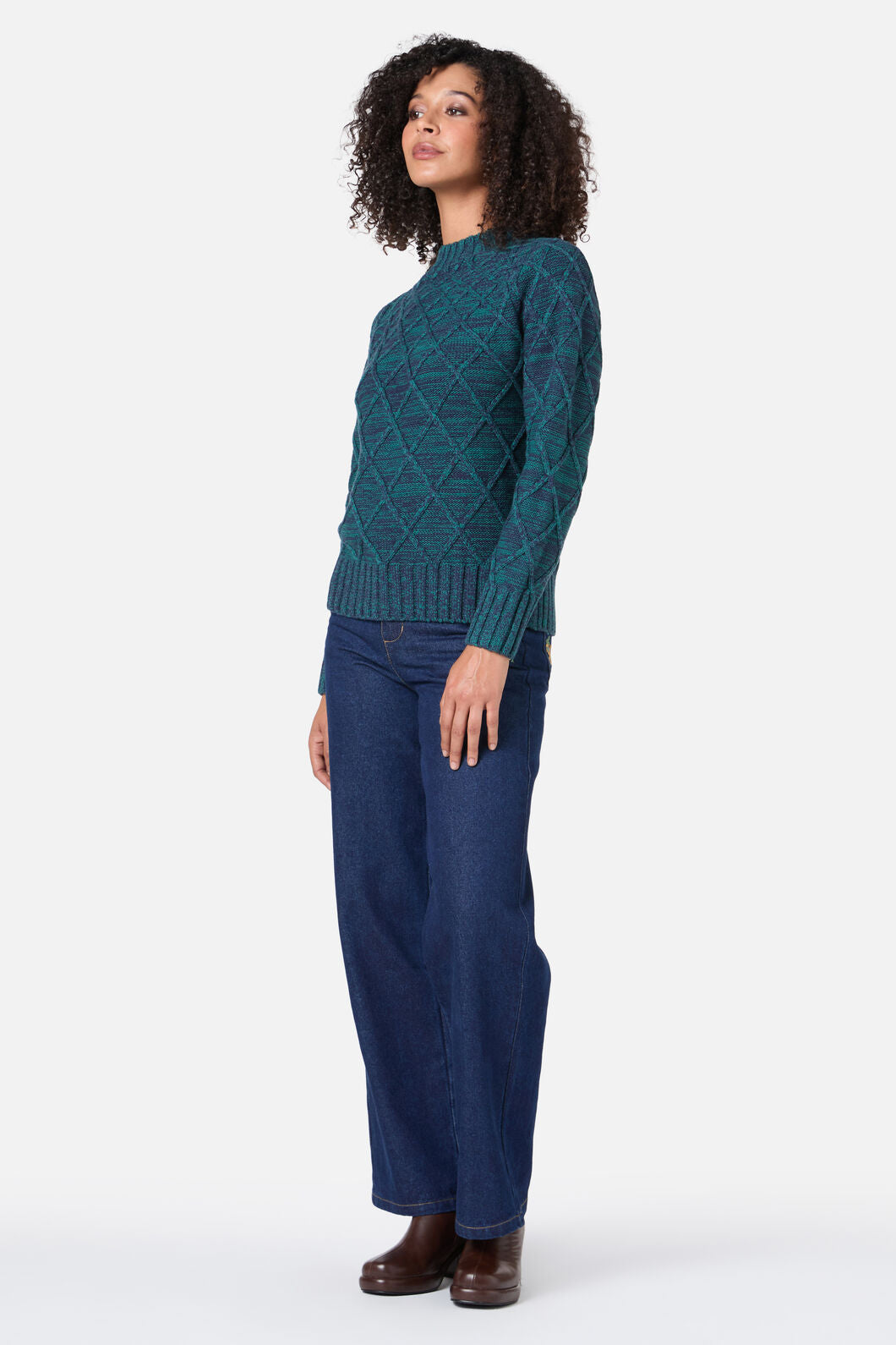 Princess Highway - Demi Diamond Knit Jumper - emerald