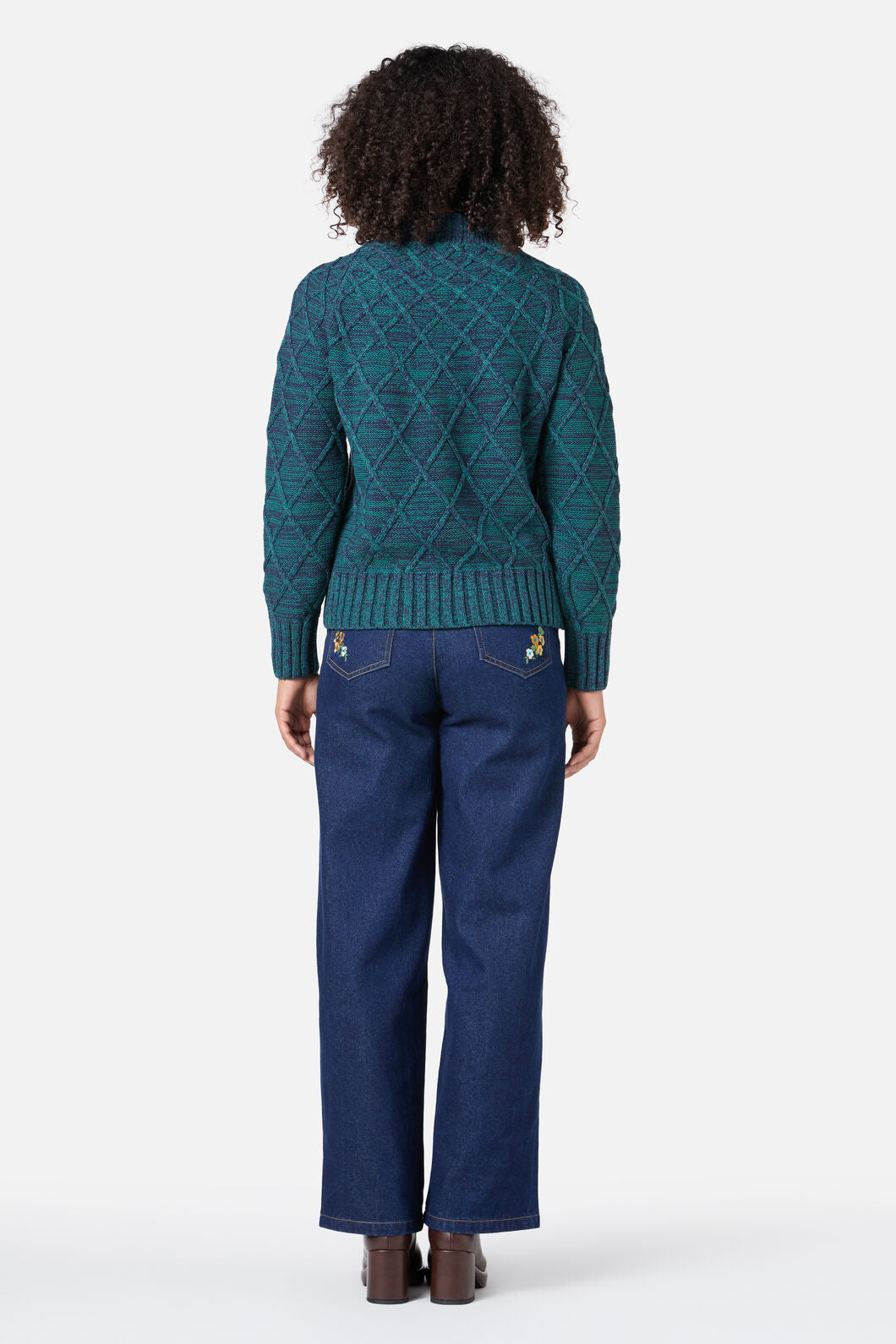 Princess Highway - Demi Diamond Knit Jumper - emerald
