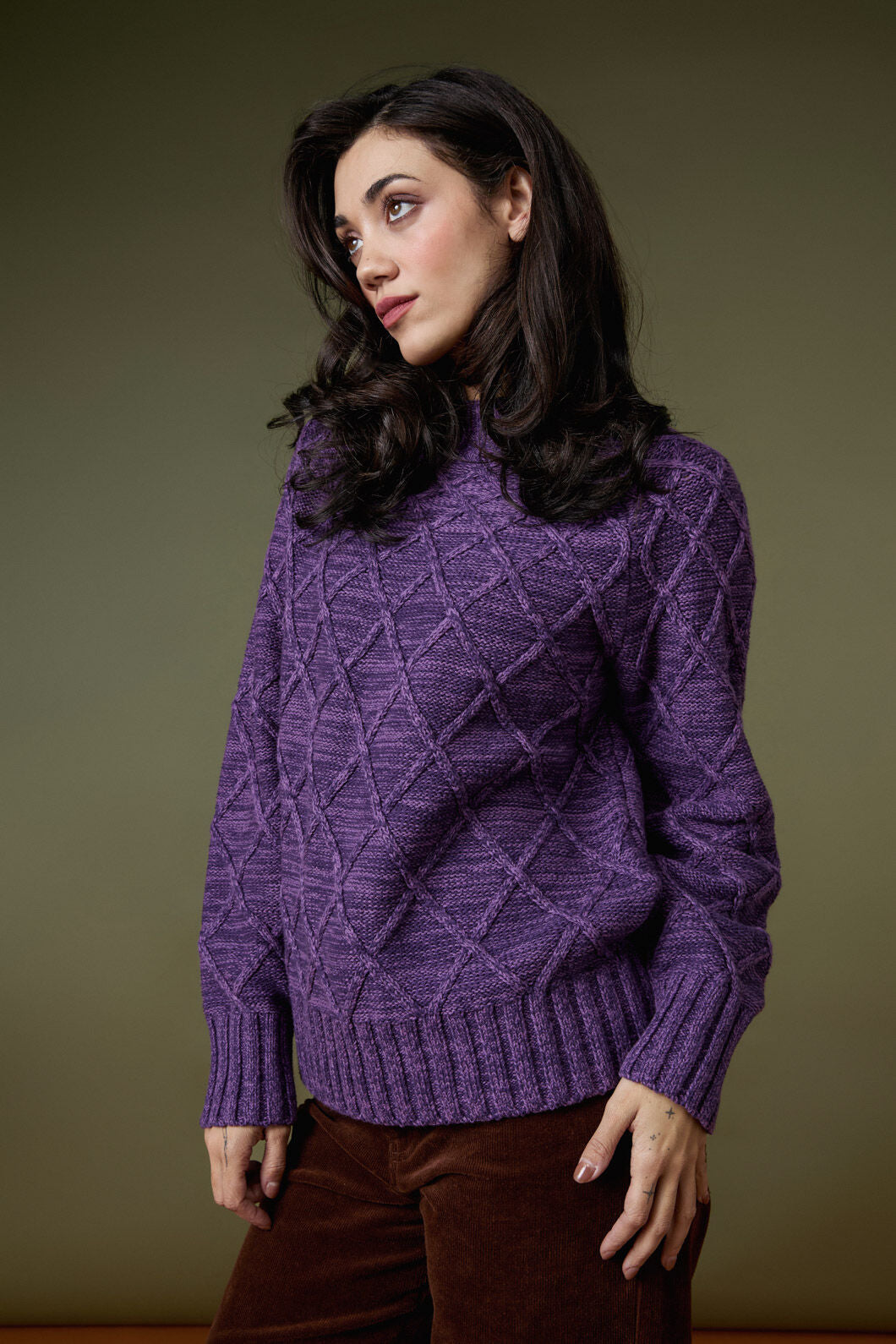 Princess Highway - Demi Diamond Knit Jumper - amethyst