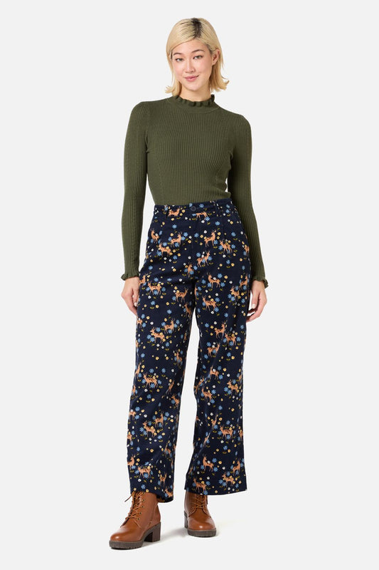 Princess Highway - Meadow Deer Cord Pant - navy