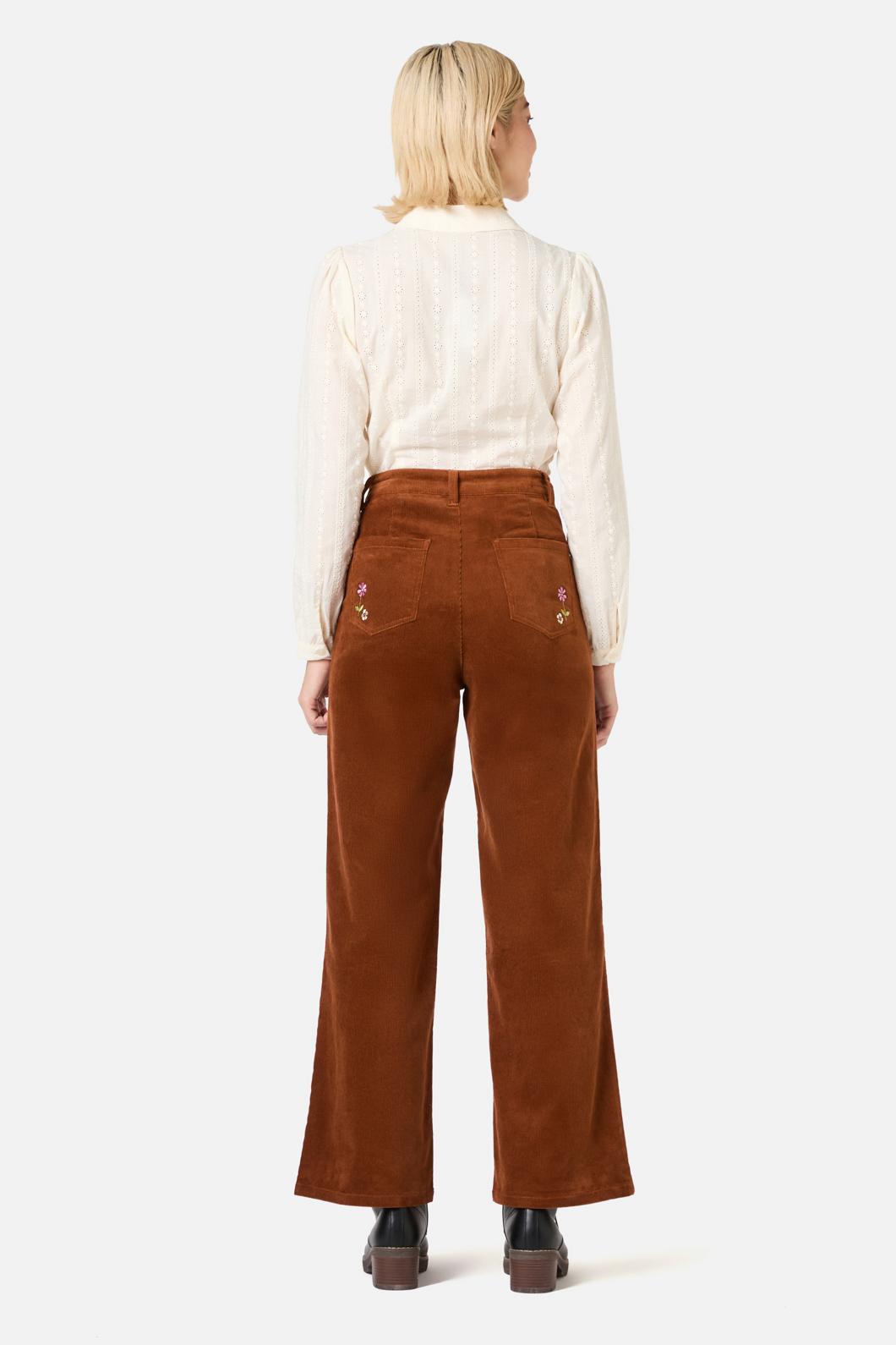 Princess Highway - Meadow Embroidered Cord Jean - toffee