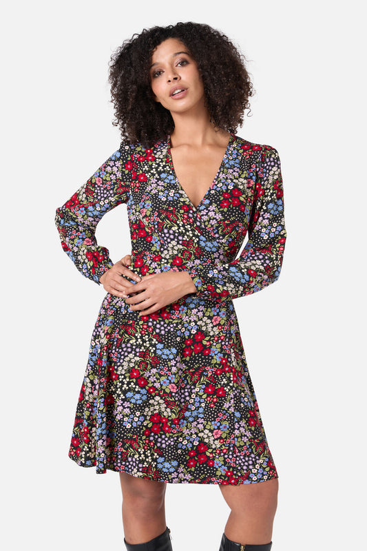 Princess Highway - Ada 90's Floral Mini WrapDress - red