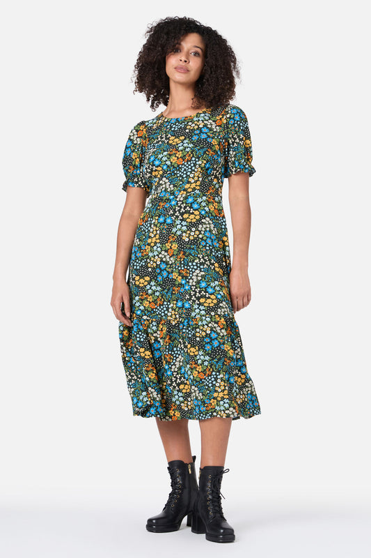 Princess Highway - Ada 90's Floral Midi Dress - blue