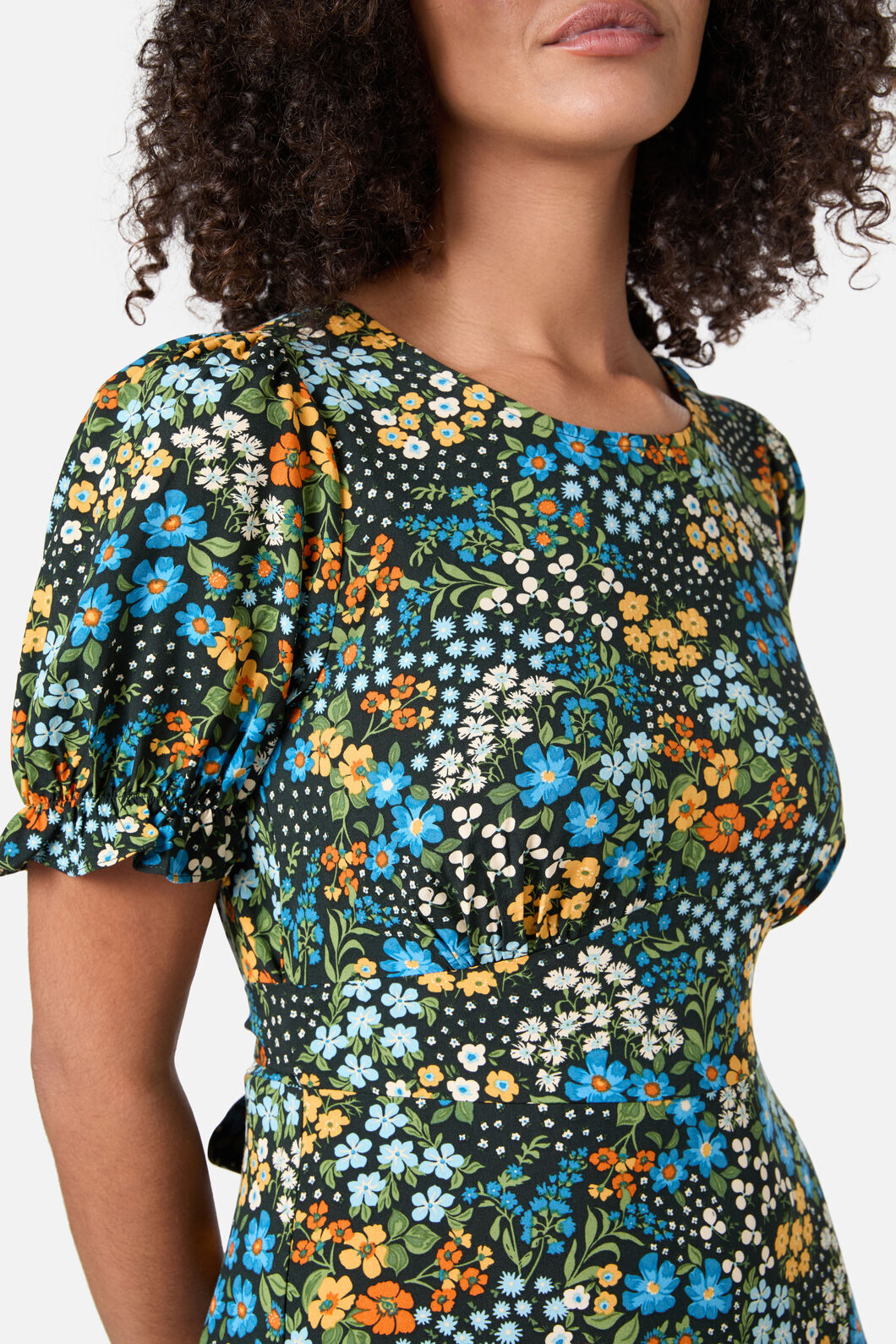 Princess Highway - Ada 90's Floral Midi Dress - blue