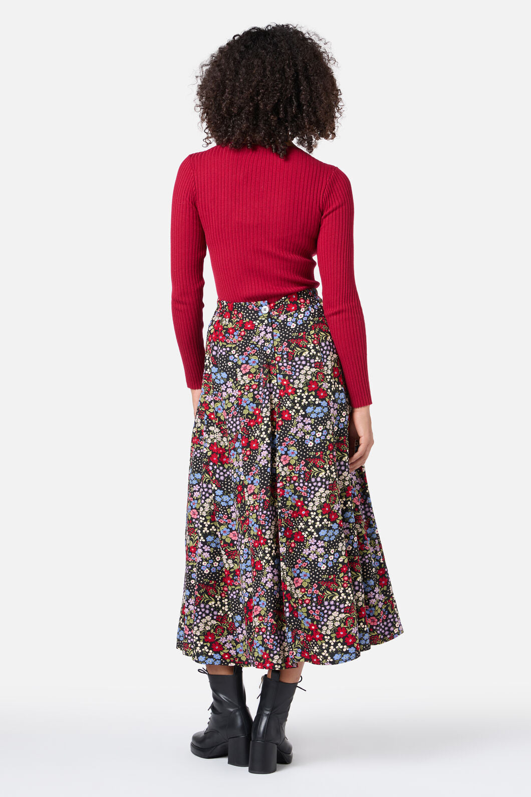 Princess Highway - Ada 90's Floral Midi Skirt - red