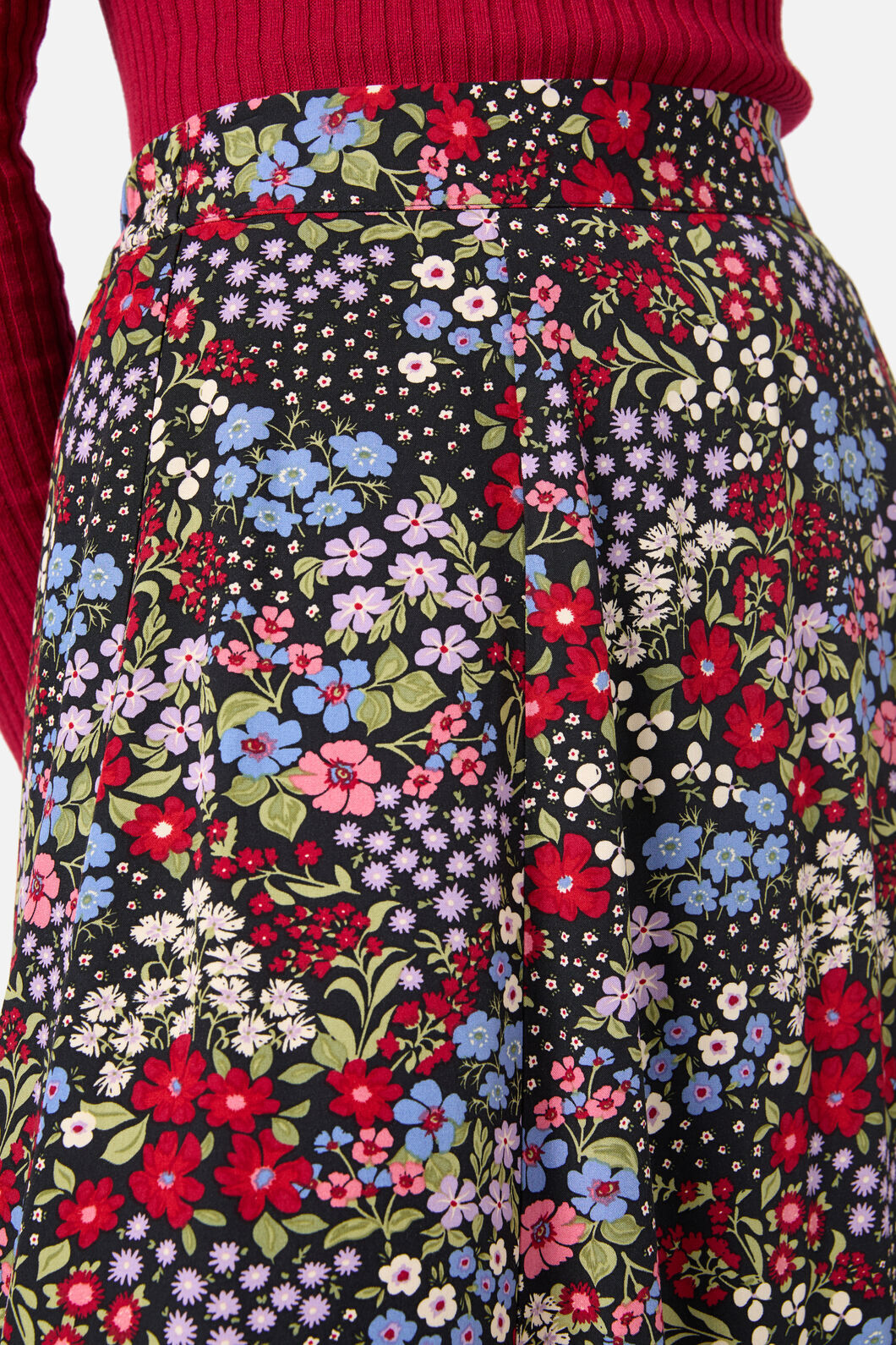 Princess Highway - Ada 90's Floral Midi Skirt - red