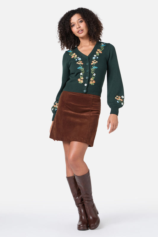 Princess Highway - Ada Embroidered Cardi - green
