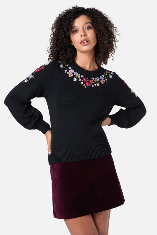 Princess Highway - Ada Embroidered Jumper - black