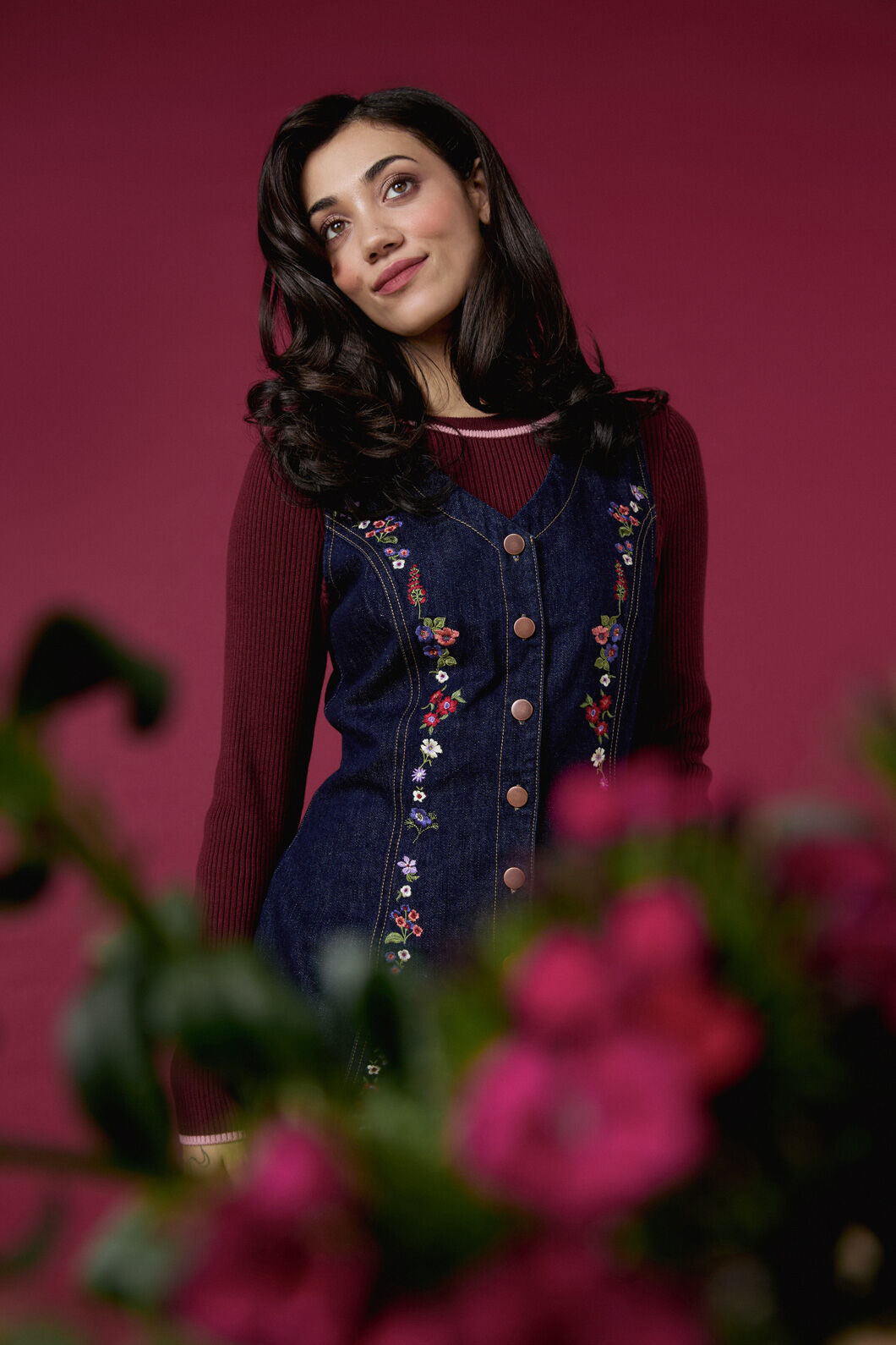 Princess Highway - Ada Embroidered Pinafore - blue-denim