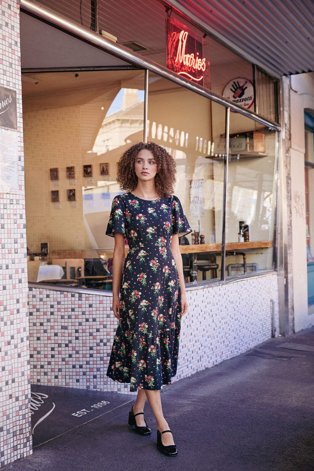 Princess Highway - Lucia Floral Bow Dress - black