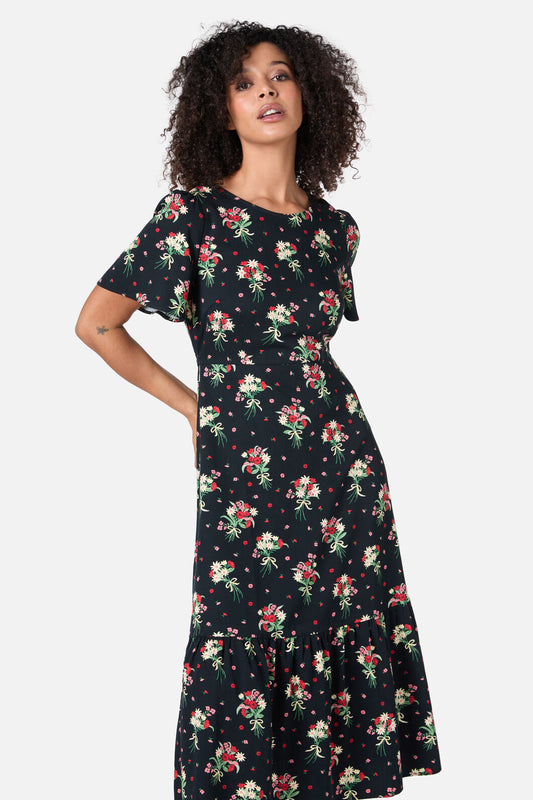 Princess Highway - Lucia Floral Bow Dress - black