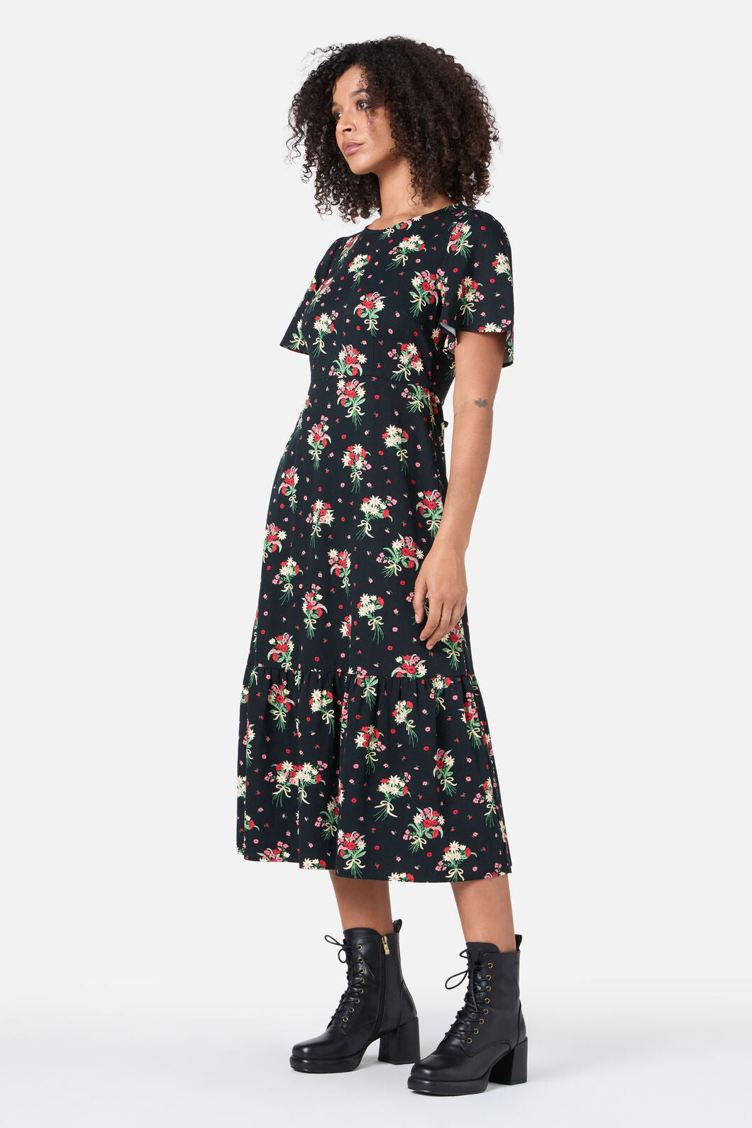 Princess Highway - Lucia Floral Bow Dress - black