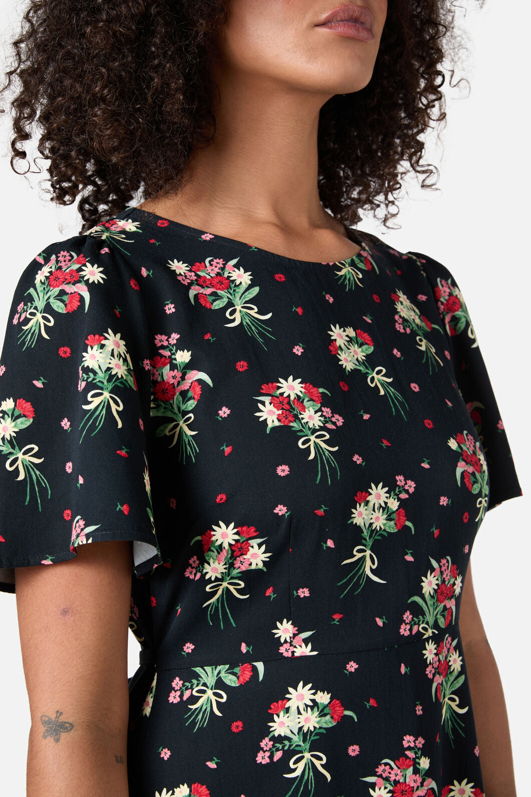 Princess Highway - Lucia Floral Bow Dress - black