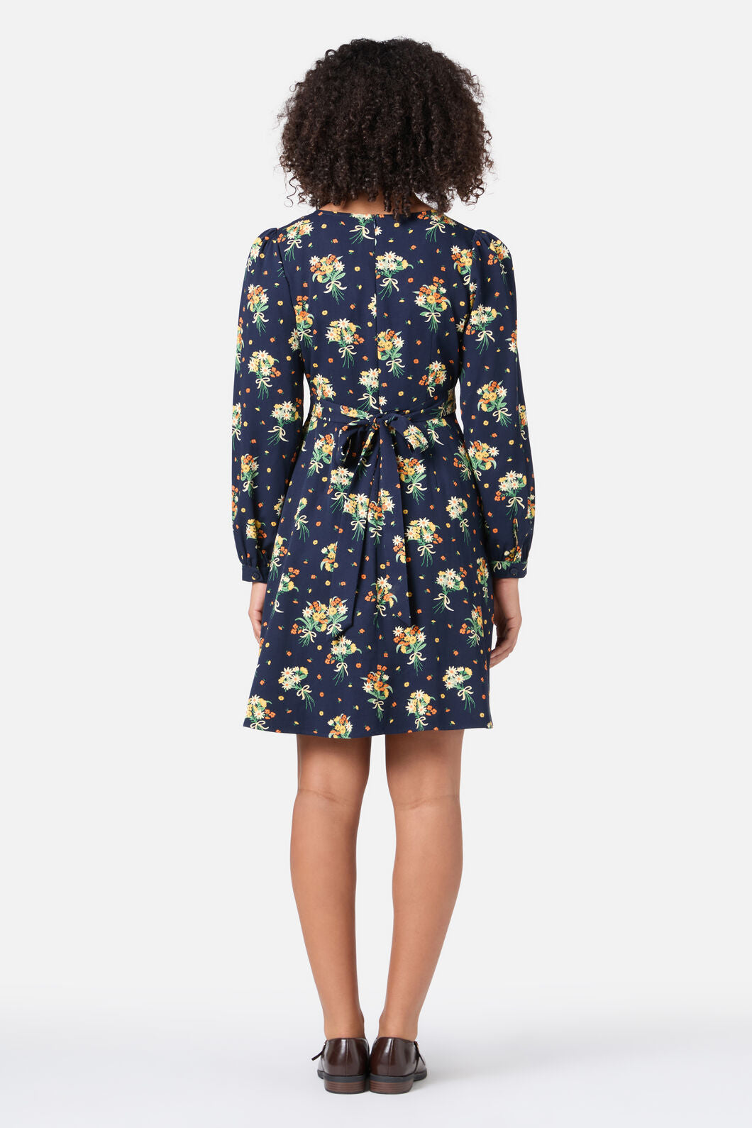 Princess Highway - Lucia Floral Sleeved Dress - navy