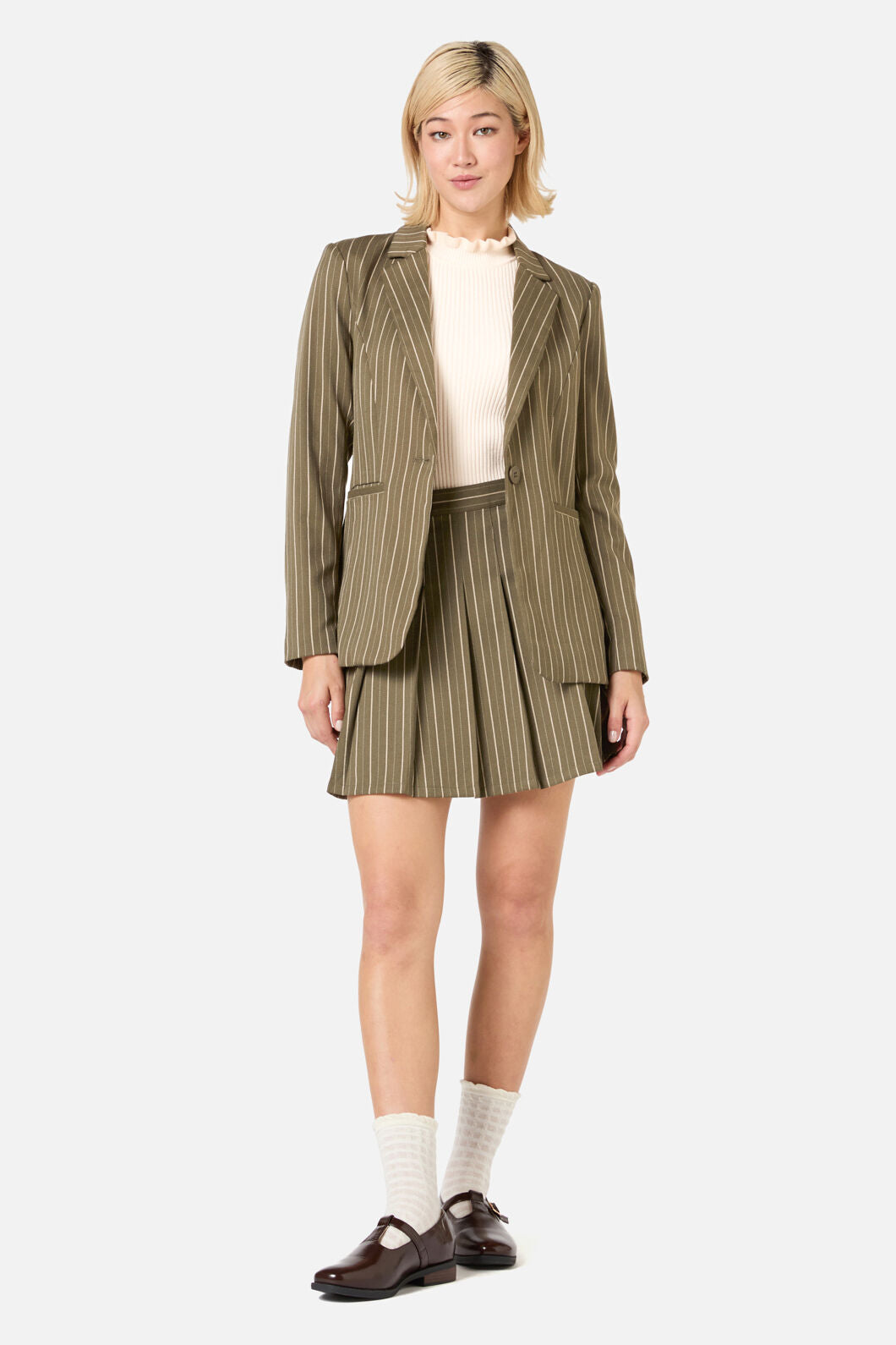 Princess Highway - Abby Pinstripe Jacket - olive