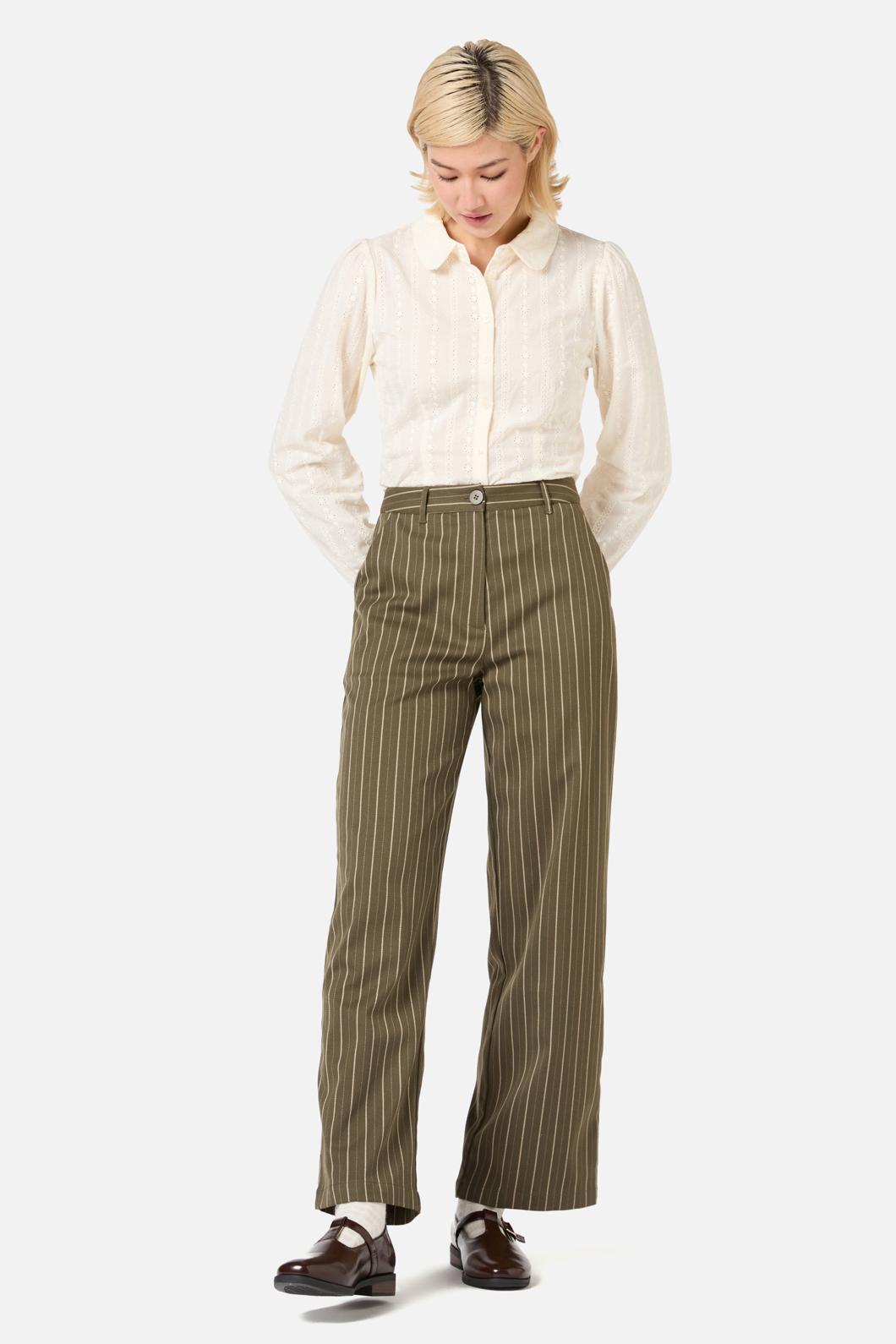 Princess Highway - Abby Pinstripe Pant - olive