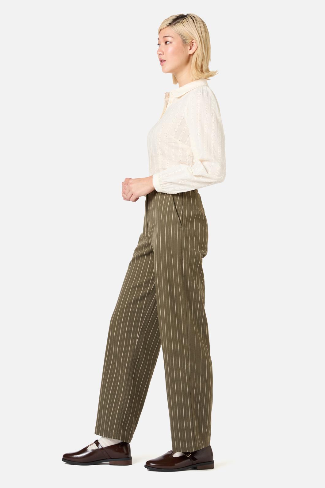 Princess Highway - Abby Pinstripe Pant - olive