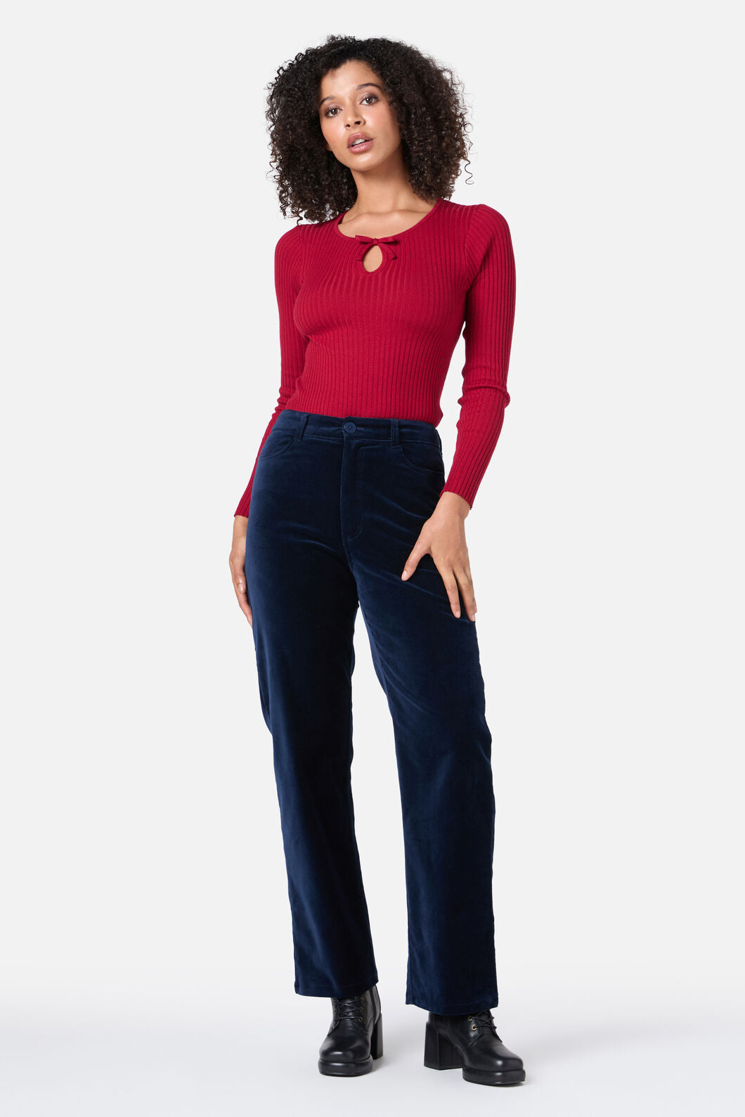 Princess Highway - Anna Bow Knit Top - red