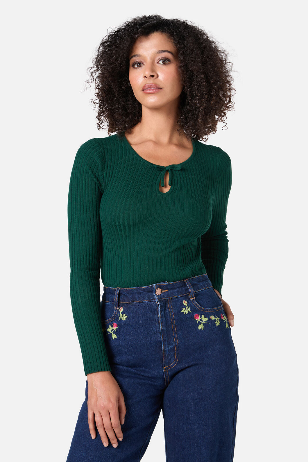 Princess Highway - Anna Bow Knit Top - green